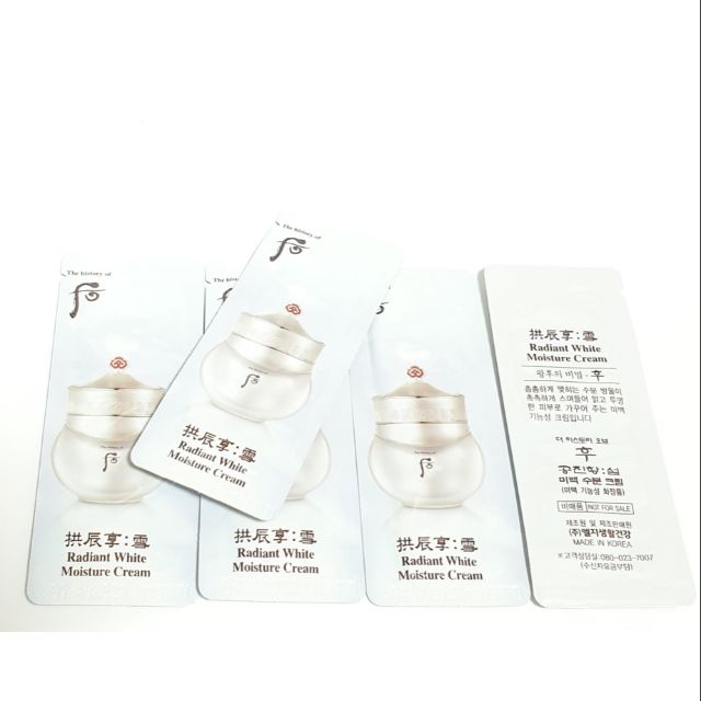 Kem dưỡng trắng da mờ thâm sạ da Whoo Radiant White Moisture Cream 1ml