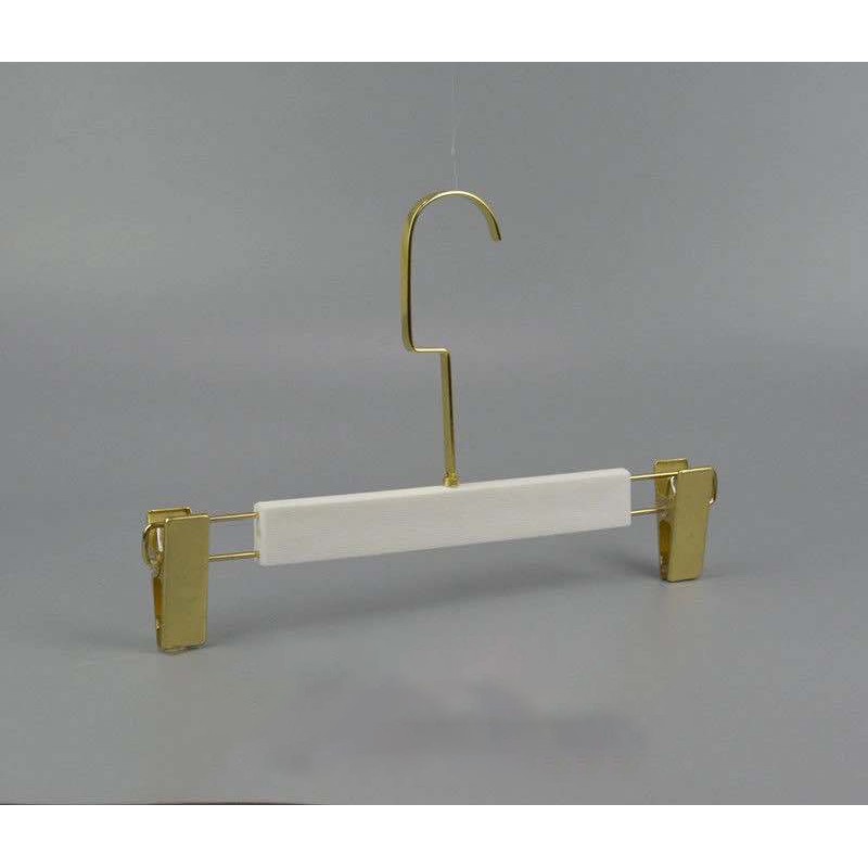Móc Kẹp Gỗ Trắng Đầu Kẹp Vàng 32cm