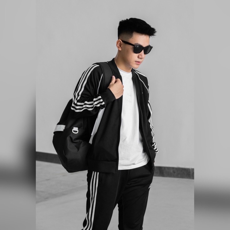 Áo Khoác Bomber Unisex Nam Nữ Adidas SST Track Jacket - Màu Đen
