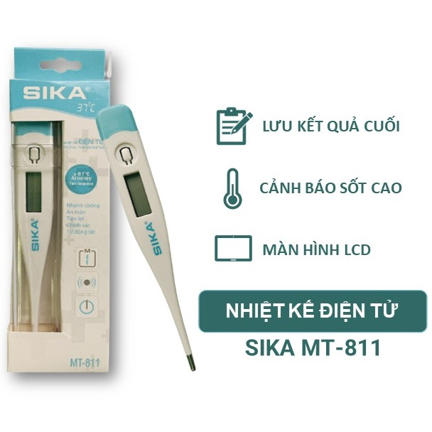 Nhiệt kế điện tử kẹp nách SIKA MT-811 có thể ngậm miệng hoặc hậu môn - Bảo hành chính hãng 6 tháng