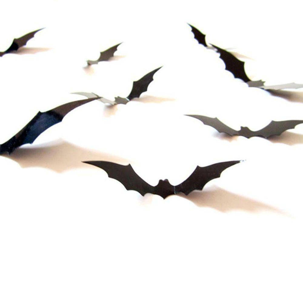 Set 12 Sticker Dán Tường Màu Đen Trang Trí Halloween