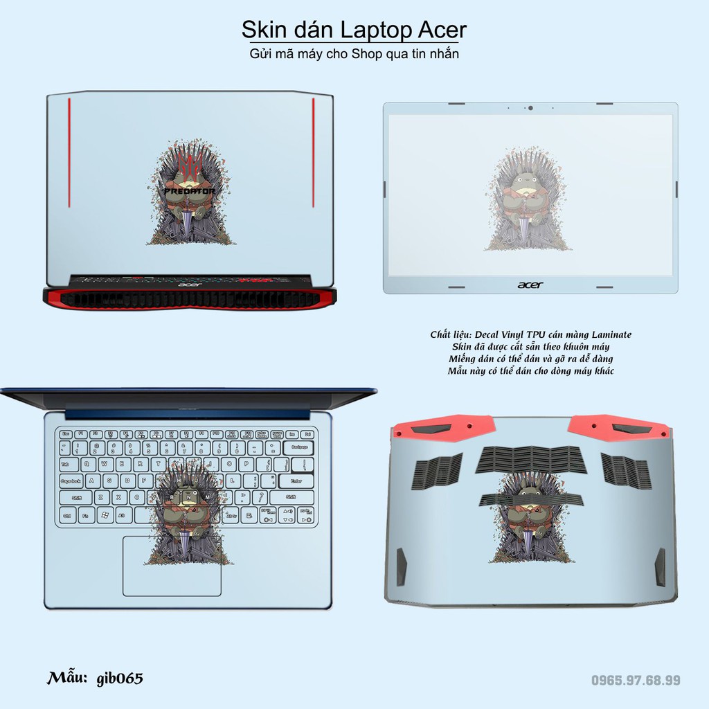 Skin dán Laptop Acer in hình Ghibli nhiều mẫu 10 (inbox mã máy cho Shop)