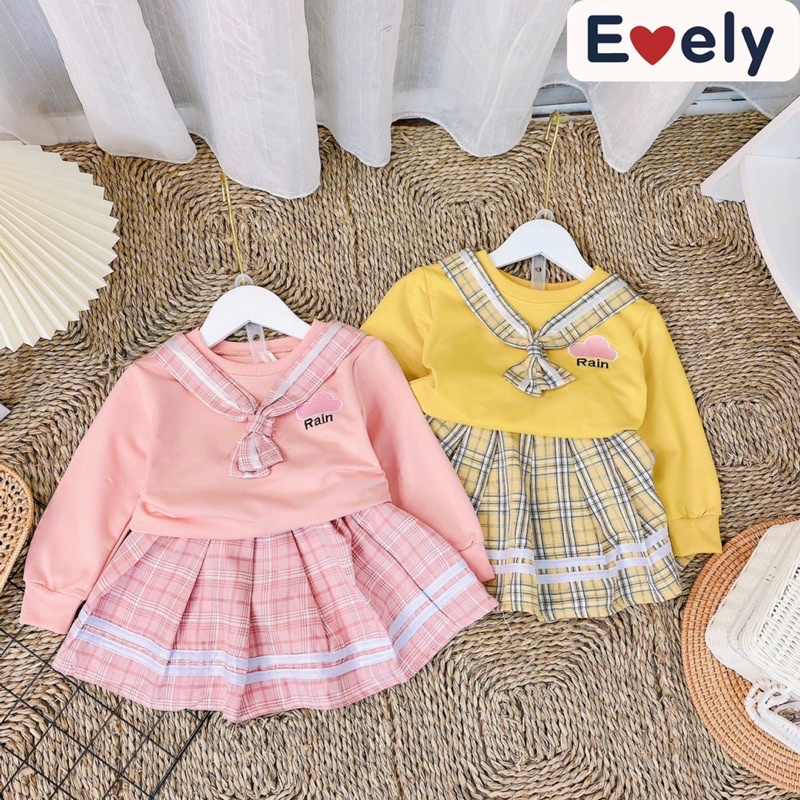 Sét Cho Bé Gái FREESHIP Áo Da Cá Kèm Chân Váy Có Quần Cực Kỳ Đáng Yêu - Bộ Đồ Mặc Vừa Cho 8=&gt;20kg [evelykids]