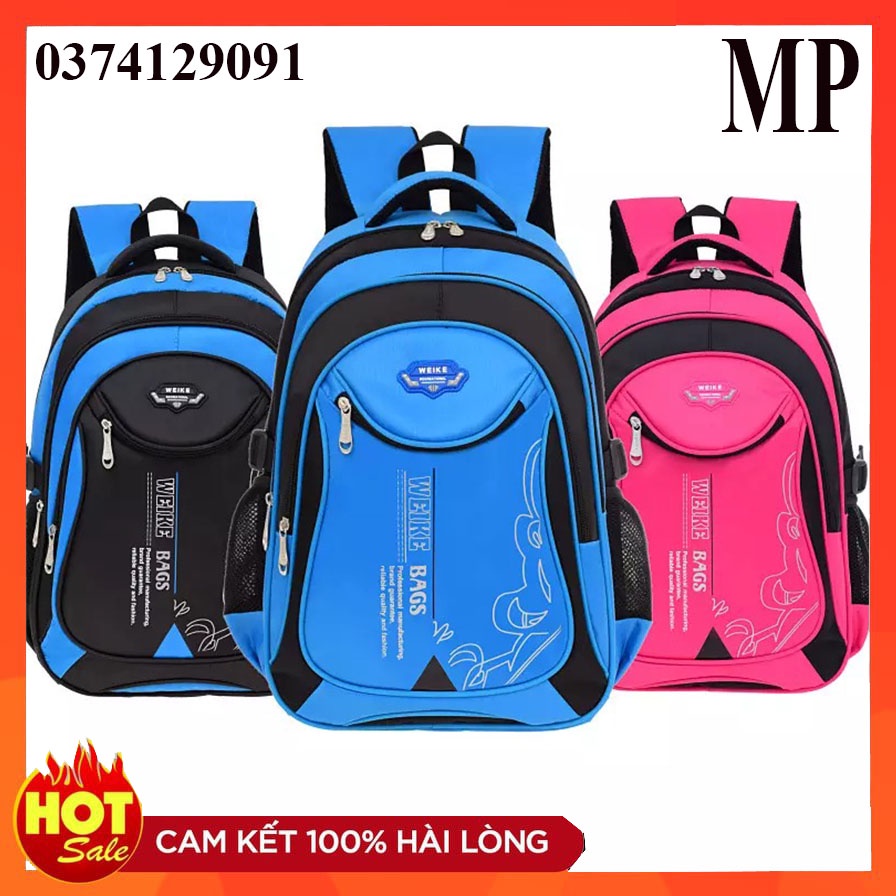 [2 Size] Balo học sinh tiểu học - cấp 1 - cấp 2 - balo bé trai bé gái Weike, Thiết Kế Nhiều Ngăn Gọn Gàng, Chống Gù Lưng