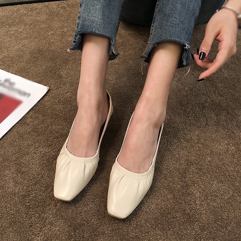 Giày búp bê mũi vuông xinh xắn phong cách Hàn Quốc dành cho nữ