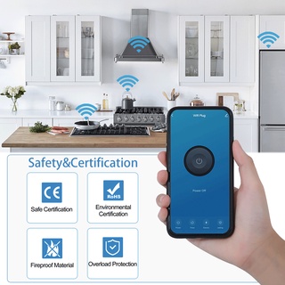 Smart Plug 16A WIFI Wireless Remote Socket No Gateway Voice Control EU Home Fire Retardant PC Smart Power Socket