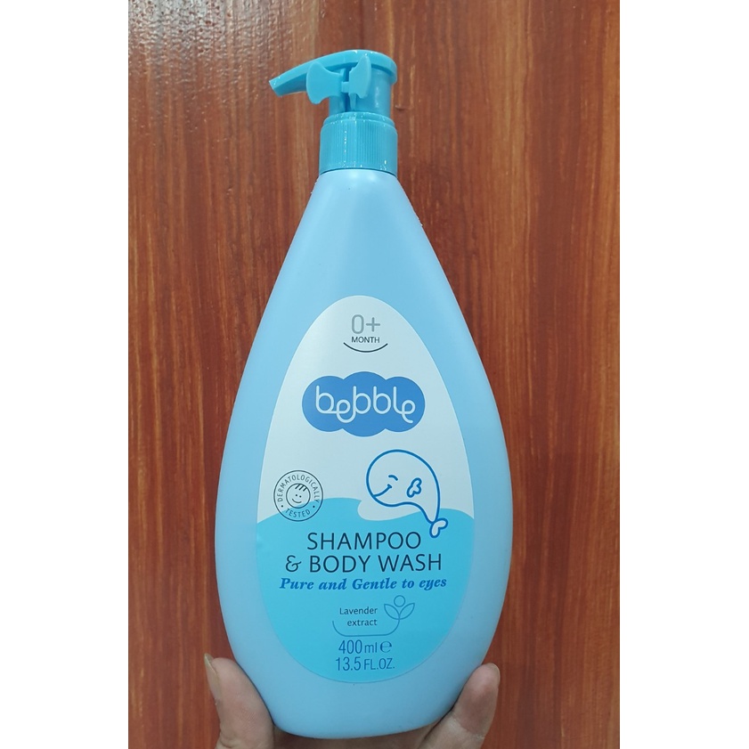 Sữa tắm gội toàn thân Bebble cho bé từ 0m+ 400ml Mamababyvn