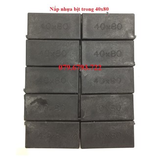 Bộ 10 cái nắp chụp nhựa chữ nhật 40x80_bịt trong chân bàn ghế, nút chân chống xước, bịt trong chân ống sắt, nút nhựa