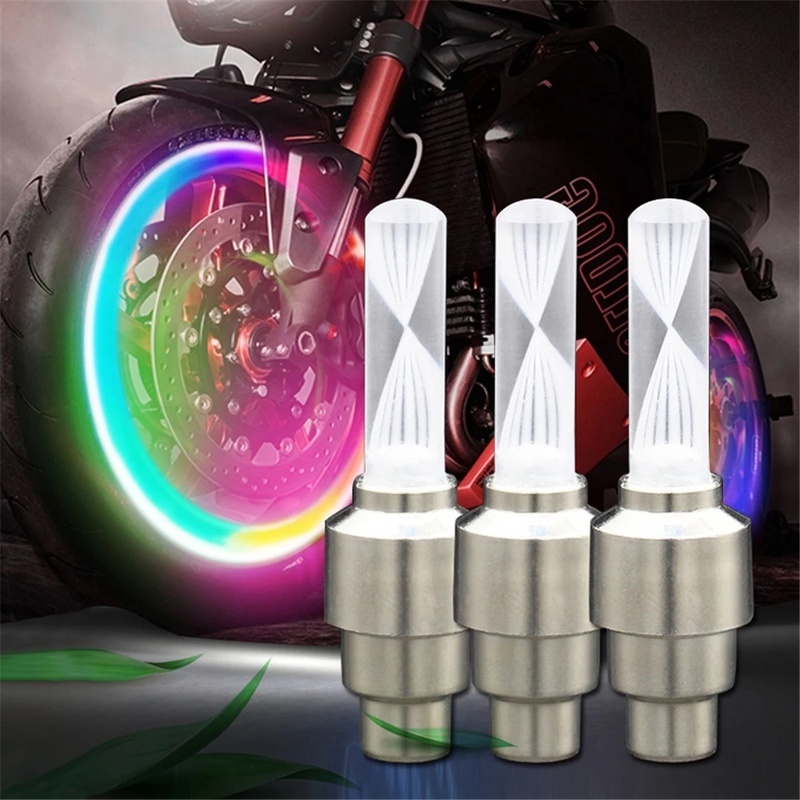1 Cặp đèn neon gắn bánh xe dùng pin chống nước an toàn cho xe đạp / xe máy