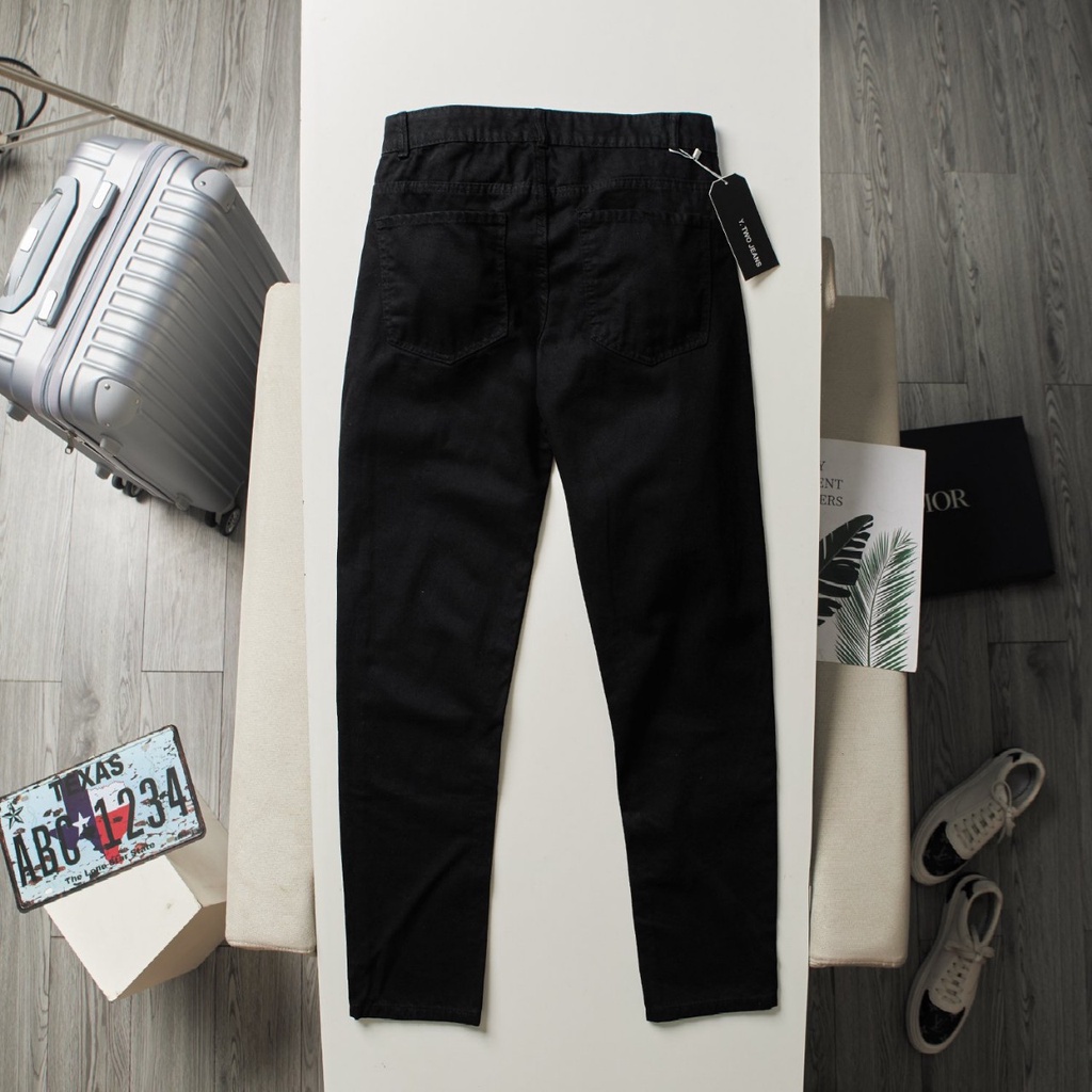 Quần jeans nam , Quần jeans skinni nam 2 màu cơ bản Xanh chơn loang và xanh rách Loang