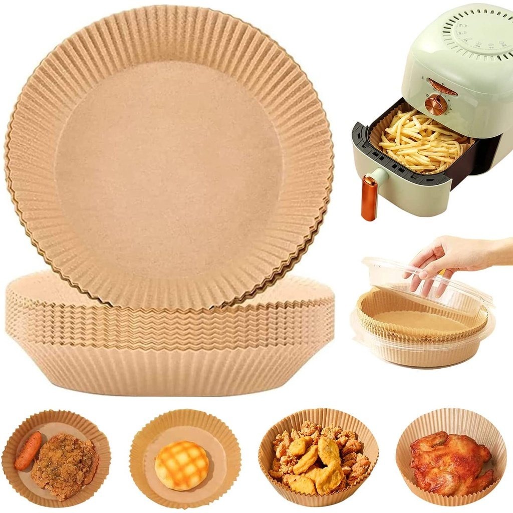 Set 50/100 Giấy nến đục lỗ tròn/ hình khuôn bánh tròn lót chống dính nồi chiên không dầu