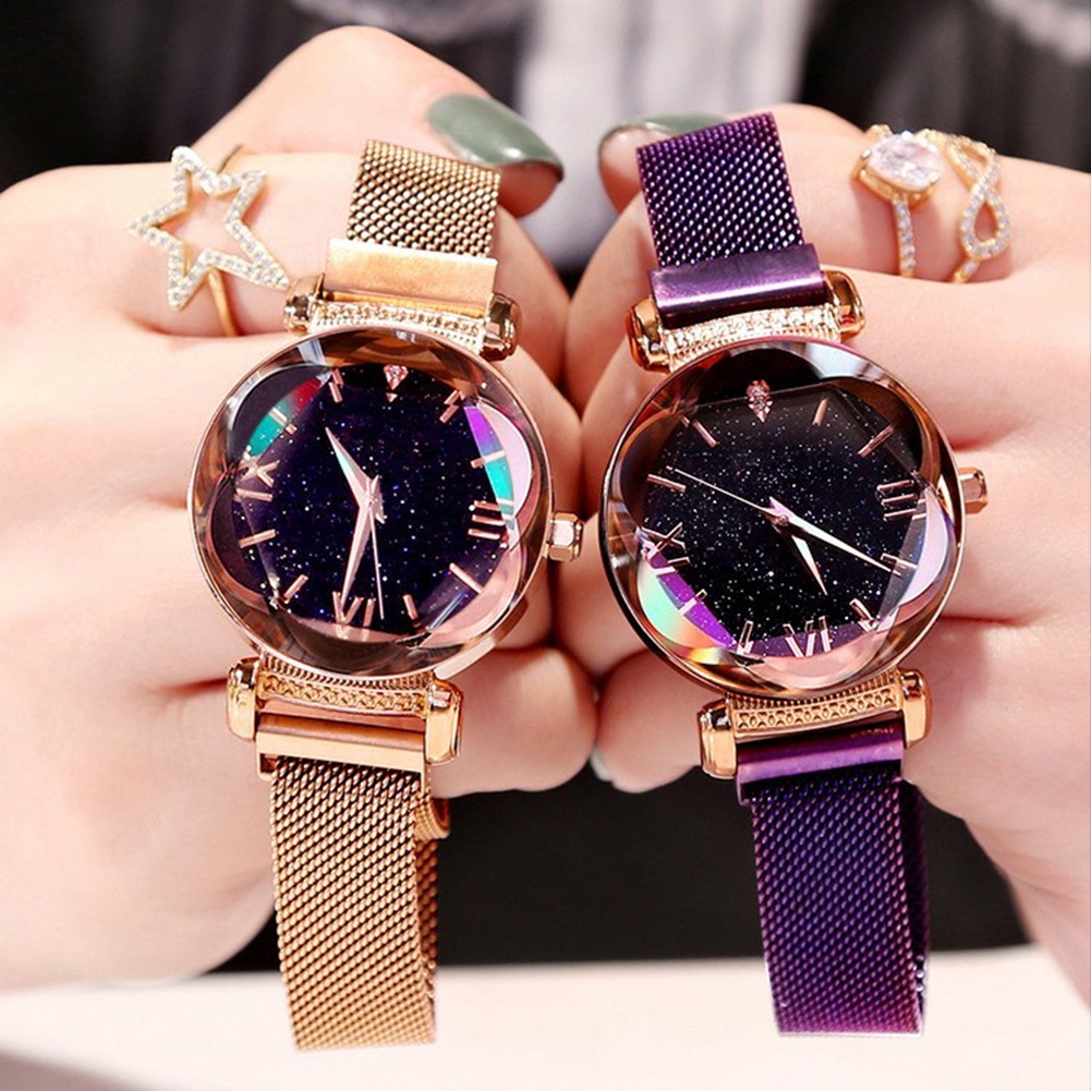 Set đồng hồ đeo tay và dây đeo bằng da phong cách cổ điển dành cho nữ