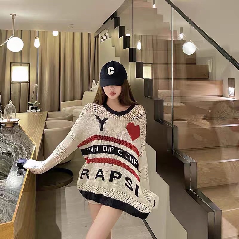 Áo len lưới trắng mỏng nhẹ mềm form rộng ⚡️ANDUSTORE⚡️