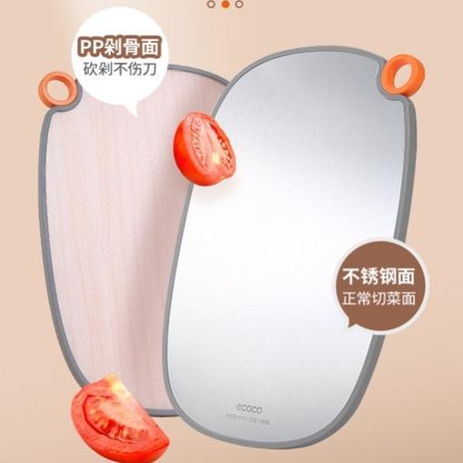 Thớt 2 mặt ECOCO Inox 304, Nhựa PP kháng khuẩn cao cấp | Thớt thái chuyên dụng nhà bếp, hoa quả, đồ tươi sống đa năng