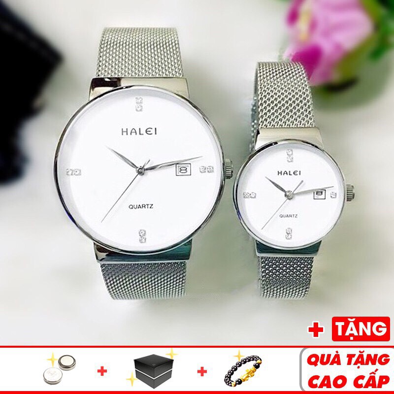 [HOT TREND] Đồng hồ cặp đôi dây thép Titanium nhuyễn Halei Classic nhiều mầu phong cách sành điệu