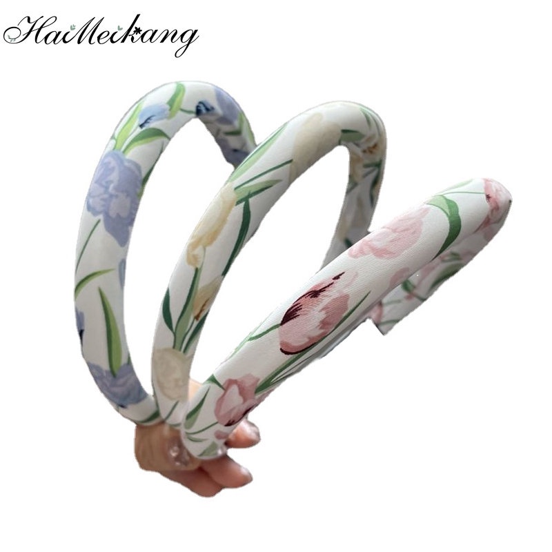 Băng đô HAIMEIKANG cài tóc họa tiết hoa tulip đơn giản tinh tế cho nữ