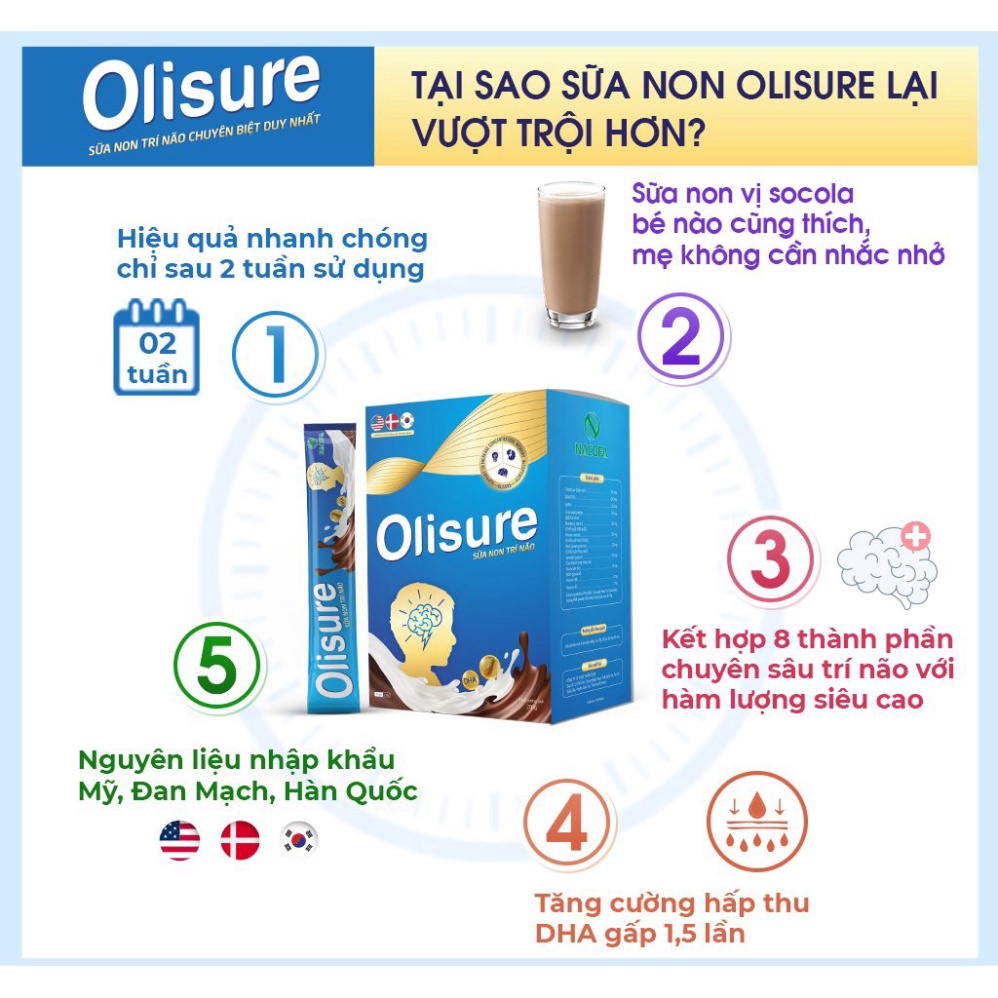 Sữa non trí não  Olisure  hỗ trợ giúp bé tăng cường phát triển trí não