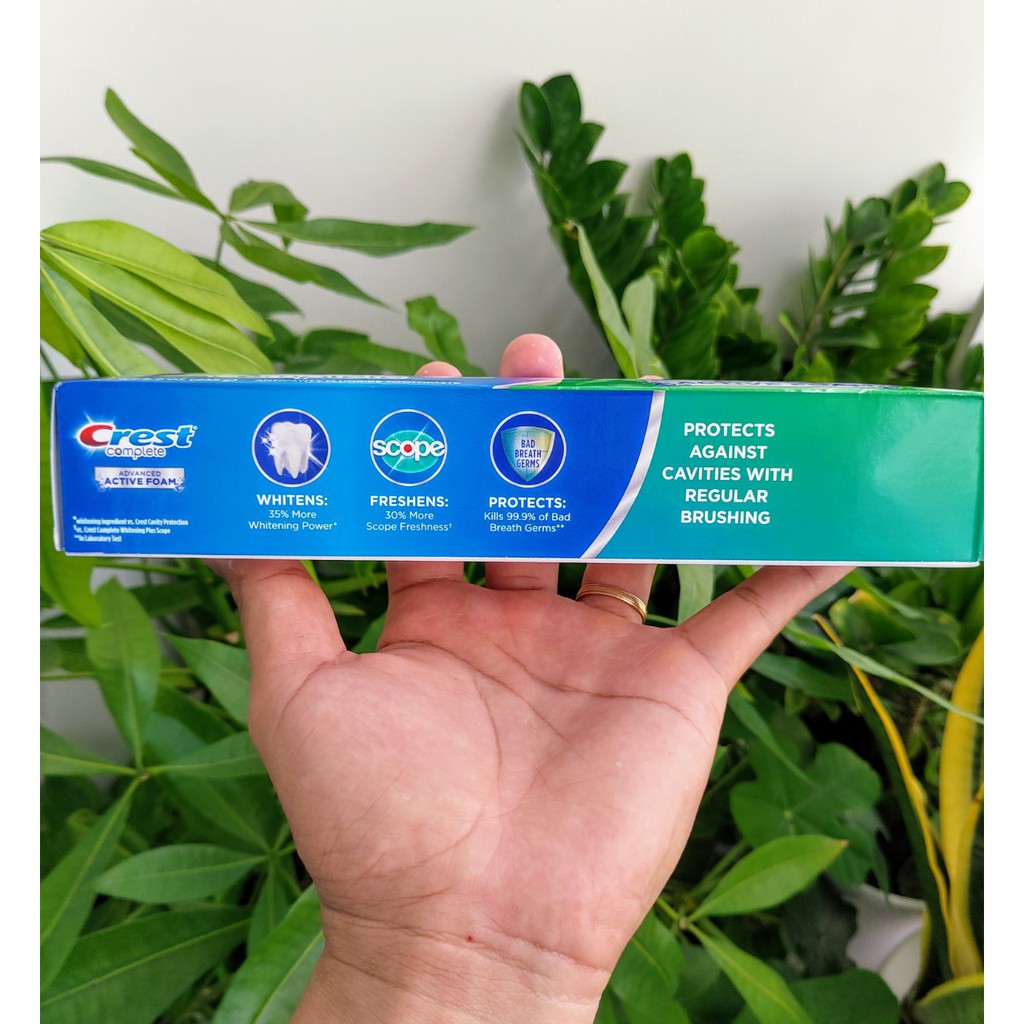 Kem đánh răng trắng răng Crest Complete Whitening Plus Scope Advanced Active Foam 232g