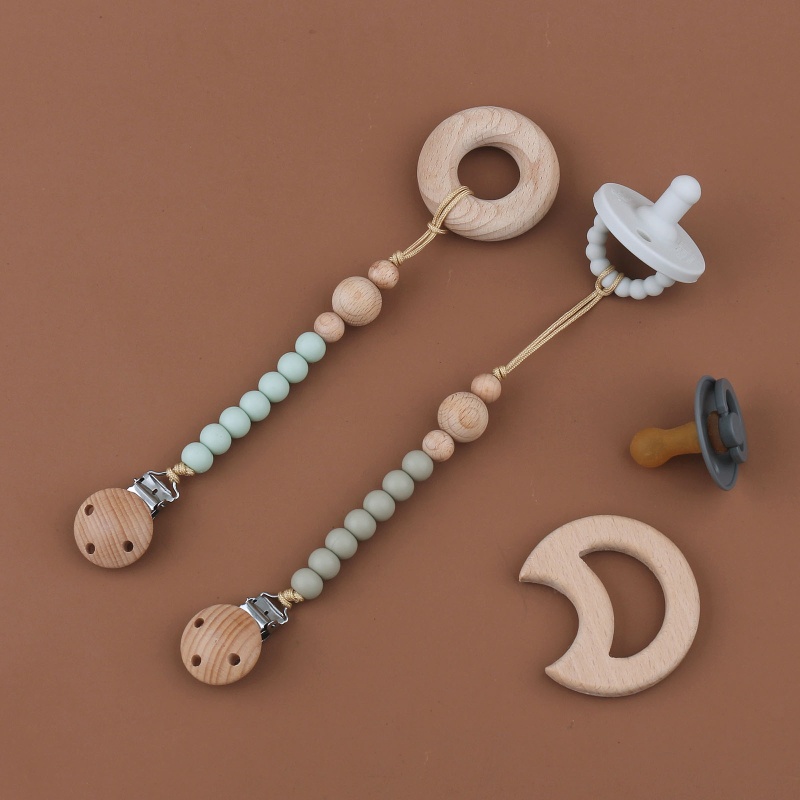 Some Kẹp Giữ Ti Giả Em Bé Dạng Chuỗi Hạt Bằng Silicone