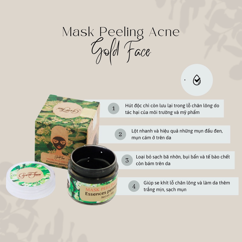 Mặt nạ lột mụn hút độc chì Gold Face 30G