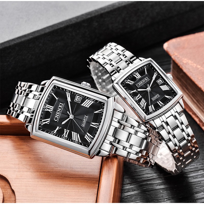 Đồng Hồ Đeo Tay Mặt Vuông Thời Trang Sang Trọng Dành Cho Nam Nữ Chexi