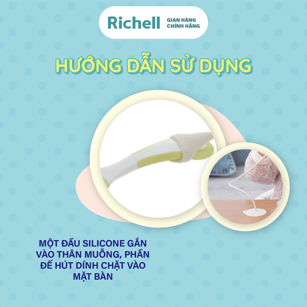 [GIẢM >50%]Dây silicone chống rơi muỗng kèm muỗng và hộp Richell Nhật Bản | Baby