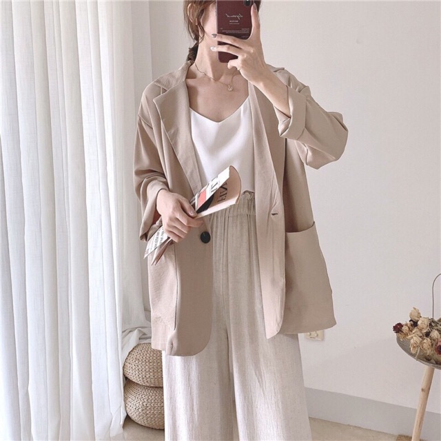 Áo Blazer Cúc Gỗ Hàng Quảng Châu