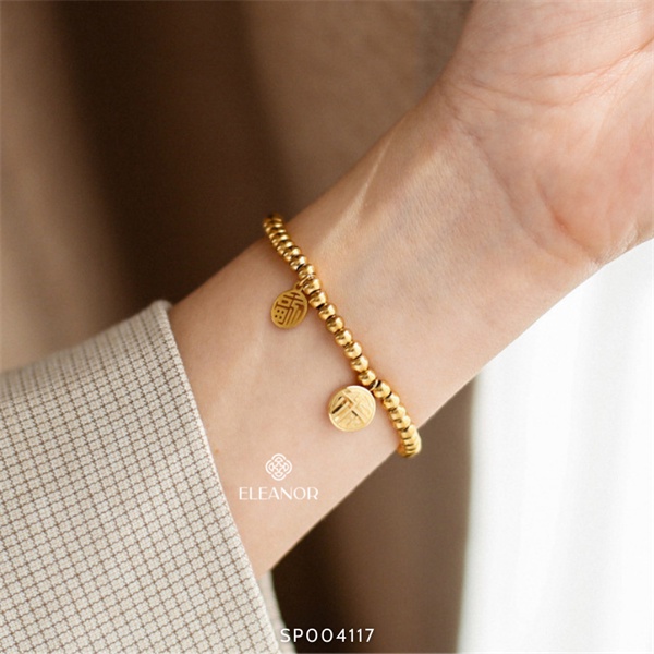 Vòng tay nữ tian Eleanor Accessories mặt hồ lô thiết kế hạt bi nhỏ phụ kiện trang sức 4116