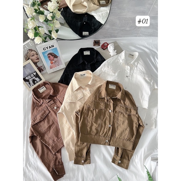 Áo Khoác Croptop Bigsize Kaki Nữ MS01Thời Trang King Jean