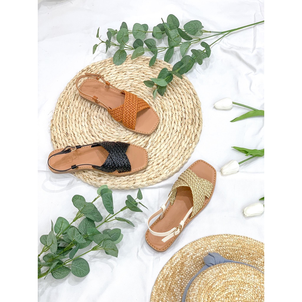 Giày Sandal hè chéo - THENYSMILE- Bản chéo cối - HEZI