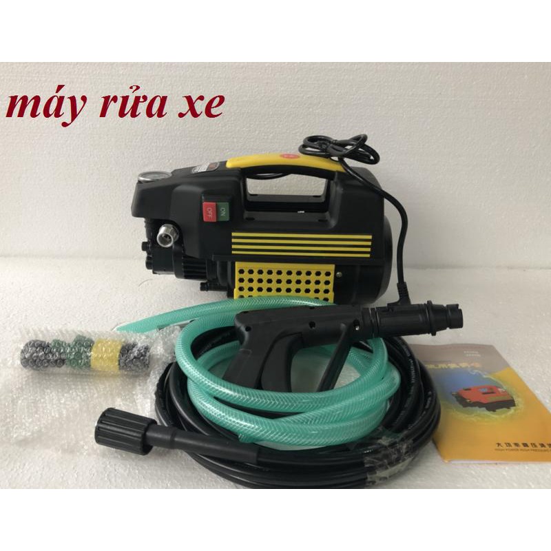 Máy rửa xe mini gia đình áp lực cao - Lõi đồng 100% - Tặng Bình Xà Phòng , Máy rửa xe chất lượng