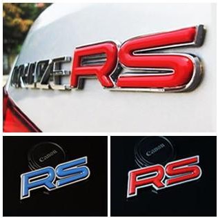 Chữ nổi RS LOẠI TO trang trí xe hơi ô tô MÀU ĐỎ phong cách thể thao cá tính