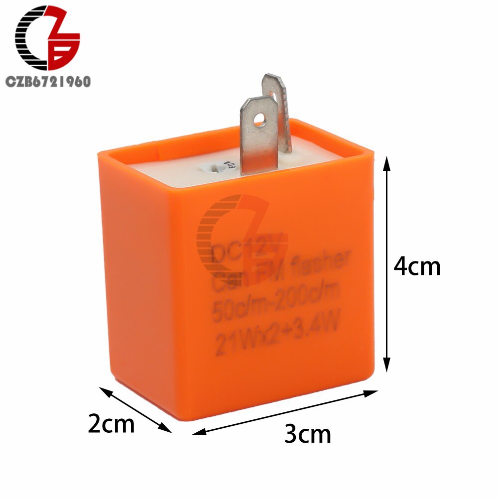 12V 2 Pin Adjustable Frequency LED Flashing Relay Turn Signal Blinker Indicator FM Flasher Relay for Car Motorcycle Motorbike | BigBuy360 - bigbuy360.vn