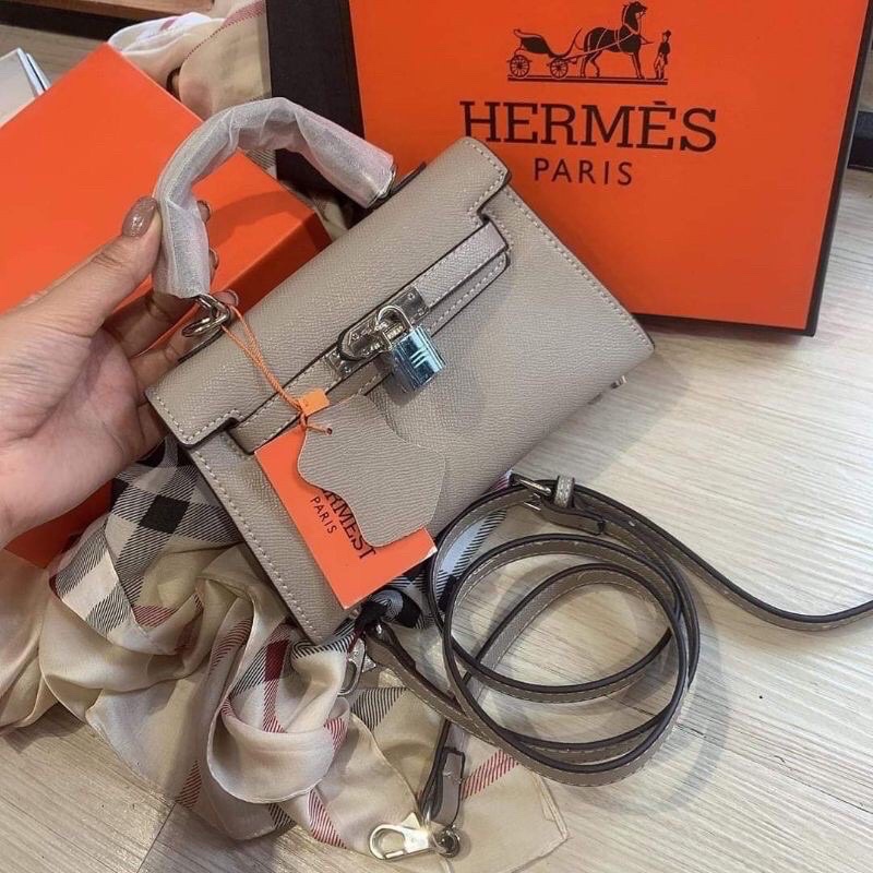 Túi Hm Kelly mini khoá bạc size 19 đeo chéo thời trang hàng quảng châu loại 1 full hộp