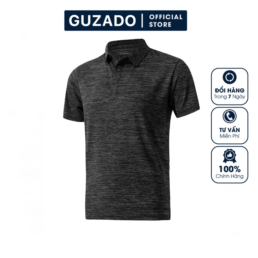 Áo Polo nam Guzado vải Cotton thể thao cao cấp xuất xịn dệt bo dày dặn chuẩn form áo thun cổ bẻ tay ngắn GPL02 | BigBuy360 - bigbuy360.vn