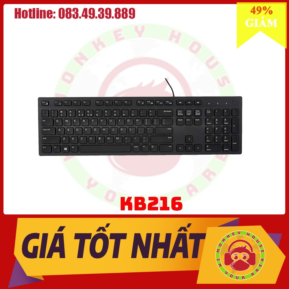 [Giảm 2% nhập "TAPHCLMC6" ] Bàn phím có dây Dell KB216 FPT phân phối