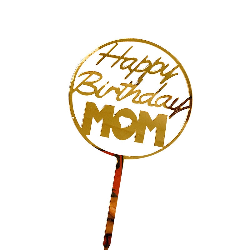 Topper Cắm Trang Trí Bánh Kem Chữ Happy birthday DAD &amp; MOM