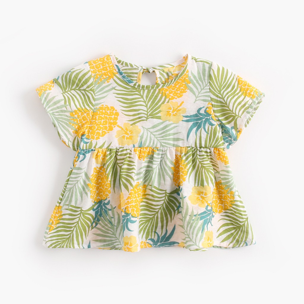 Set áo và quần Sanlutoz bằng cotton phong cách mùa hè cho bé gái