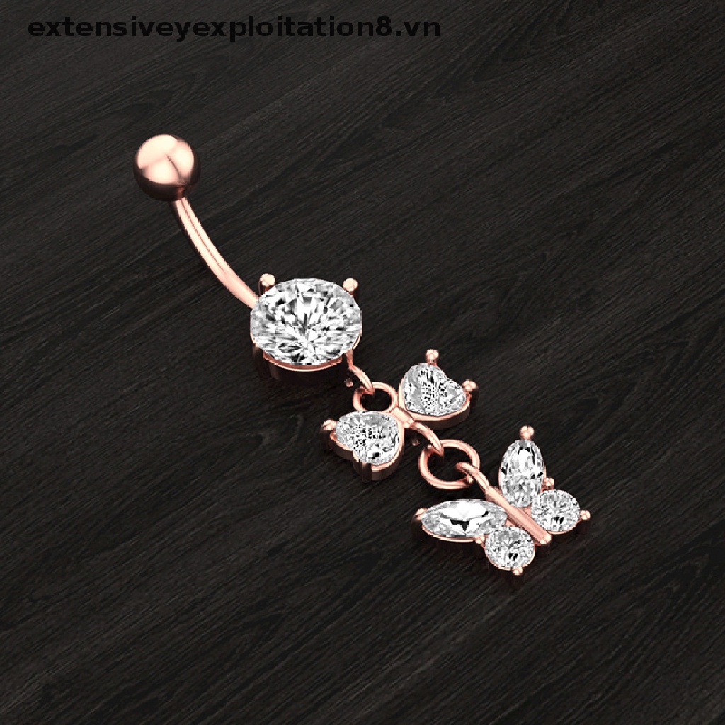 Khuyên RốN HìNh BướM ĐíNh Đá ThờI Trang