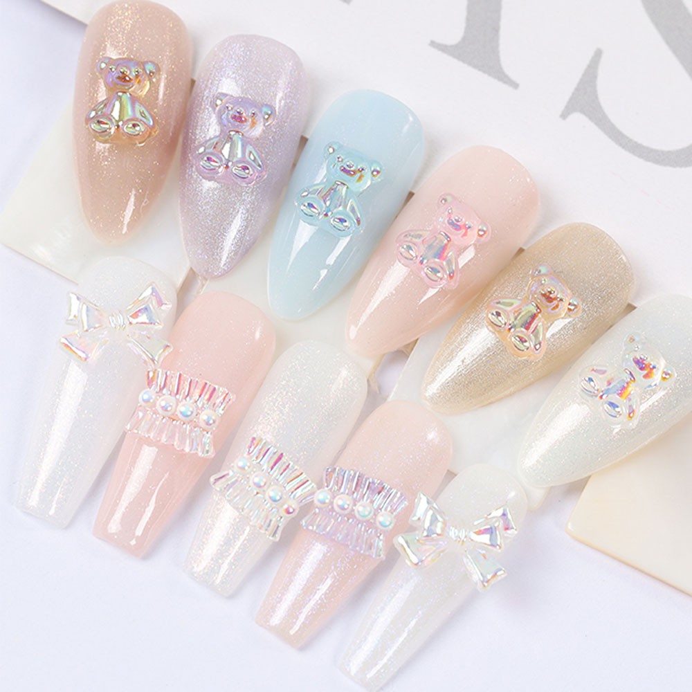 [Hàng mới về] Bộ 48 Phụ Kiện Trang Trí Móng Tay 3d Xinh Xắn