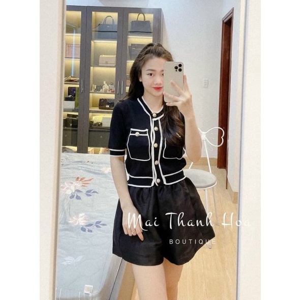 Áo len viền túi ngực hàng QC