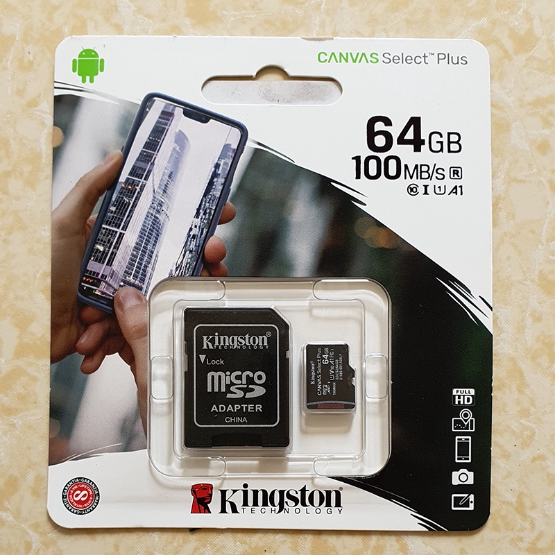 Thẻ nhớ MicroSD Kingston Canvas Select Plus Class 10 U1 100MB - Hàng FPT phân phối