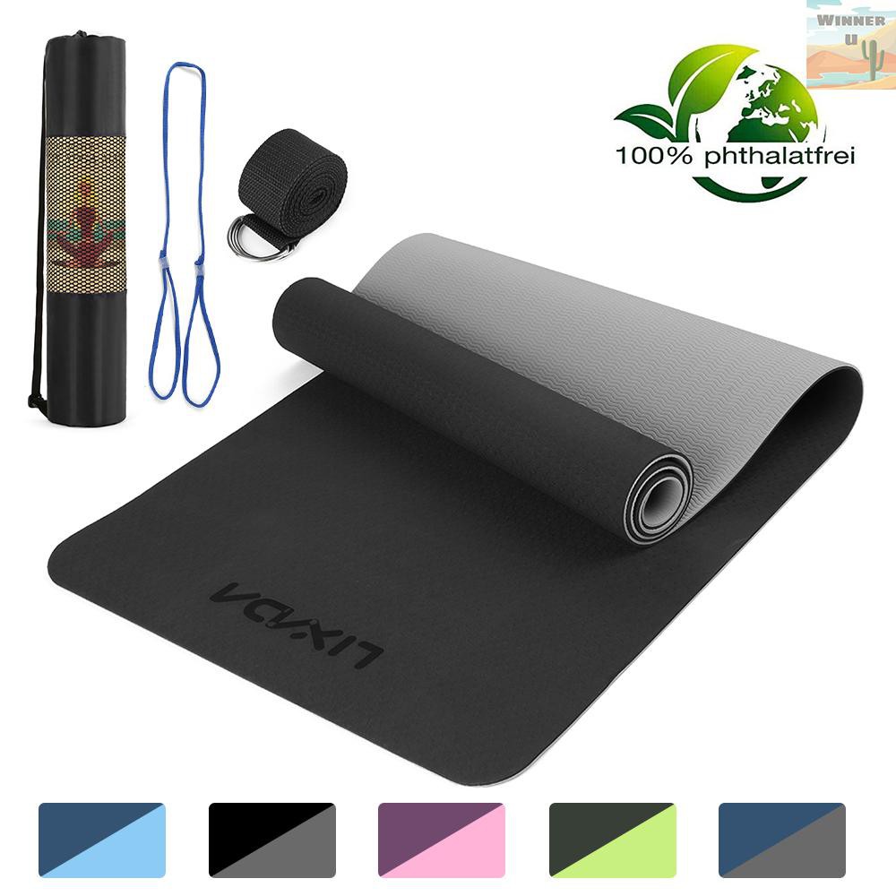 🏆WinnerYou 72x24IN Non-slip Yoga Mat TPE Eco Friendly Fitness Pilates Gymnastics Mat Gift Carrying Strap and Storage Bag