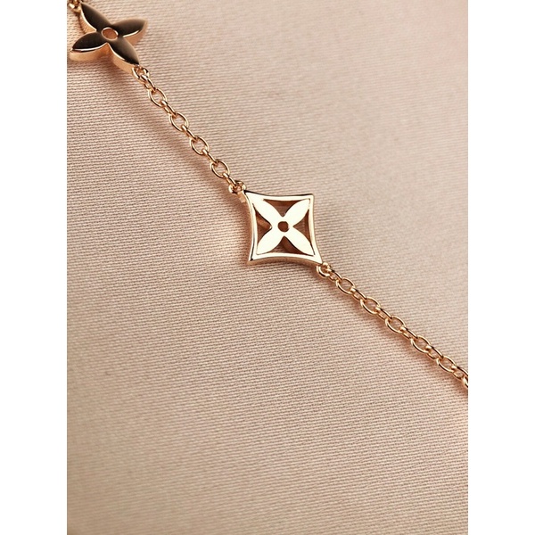 Lắc tay nữ siêu xinh mạ vàng hồng logo Louis Vuitton LV trang sức cao cấp