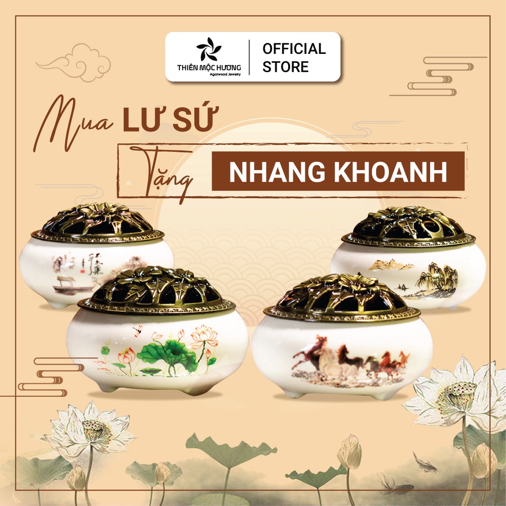 Lư đốt trầm hương - tặng kèm 1 nhang khoanh xông trầm hương tự nhiên, đốt nhang dễ dàng, tiện lợi, tẩy uế, trừ tà