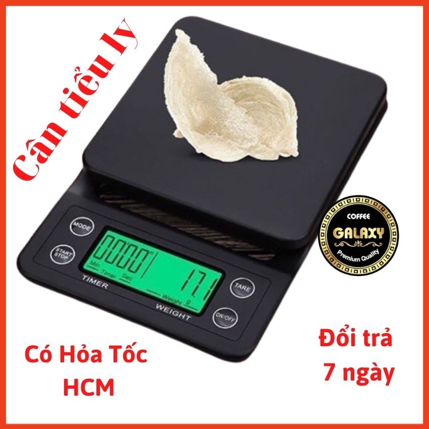 Cân tiểu ly điện tử nhà bếp mini định lượng 1g - 5kg làm bánh độ chính xác cao kèm 2 viên pin AA