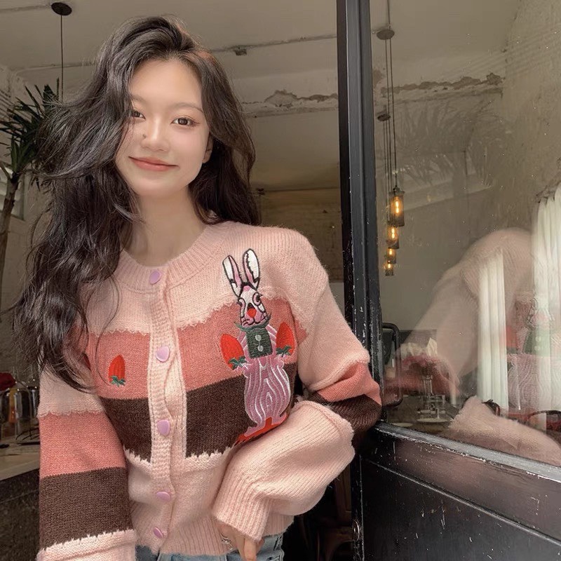 Áo khoác nữ,Áo len Lông Thỏ Quảng Châu L1   🈴Hàng nhập Qc mã hót girl Cc🈴