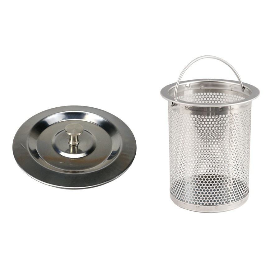 Lọc rác bồn rửa bát inox có nắp đậy