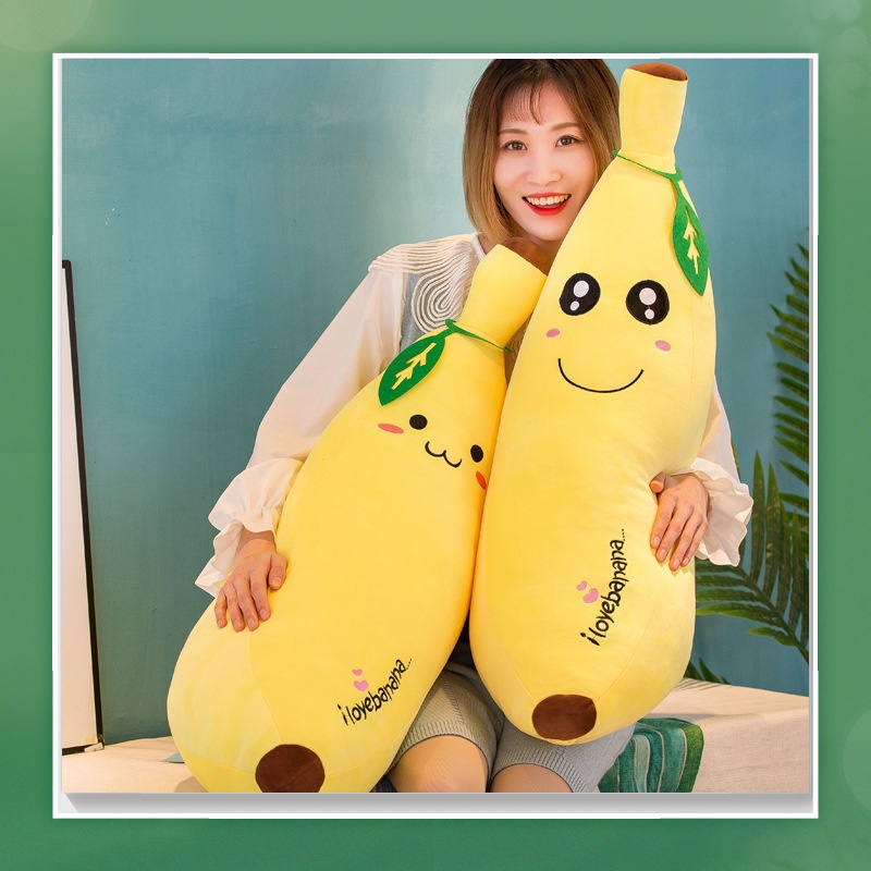 Gấu bông banana , gối ôm nhồi bông hình quả chuối , Size cỡ bự 70-120cm