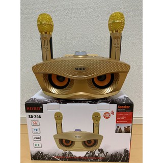 Loa kèm micro hát karaoke Bluetooth SD306 Không dây - kèm 2 micro hát karaoke không dây bluetooth bass cực chuẩn